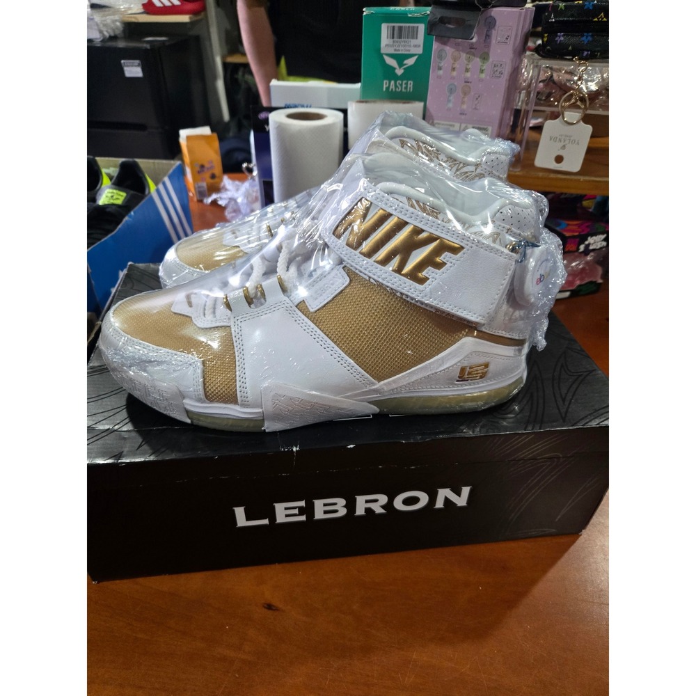 Nike Zoom LeBron II White Metallic Gold DJ4892-100 Mens 7.5 Womens 9 Retro